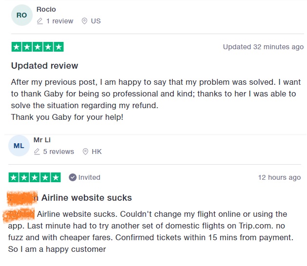 customer reviews